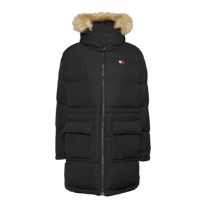 Tommy Jeans Jas winter Midi Alaska Faux Fur Jacket Zwart