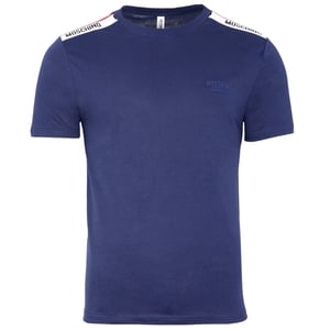 Moschino getapet schouderlogo marineblauw T-shirt
