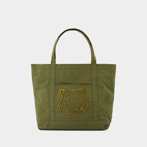 Vossenkop Grote Boodschappentas - Maison Kitsune - Katoen - Groen