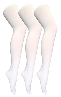 3 paar dames gekleurde ondoorzichtige 80 denier panty's - Wit