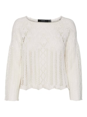 VERO MODA trui VMGINGER met biologisch katoen crème