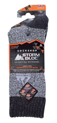 Storm Bloc - Set van 3 paar performance laarzensokken voor dames - Houtskool Grijs