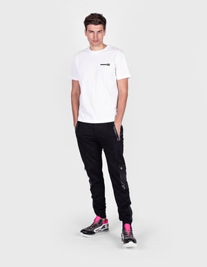 Les Hommes T-shirt Typography Mannen zwart