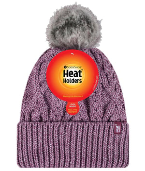 Heat Holders - Pom Pom-muts met boeien voor dames - Roos
