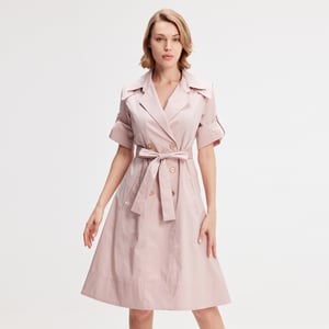 Katoenen trench-coat jurk