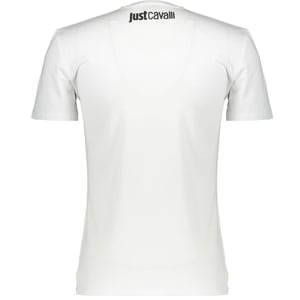Just Cavalli wit T-shirt met omwikkeld logo met slangenprint
