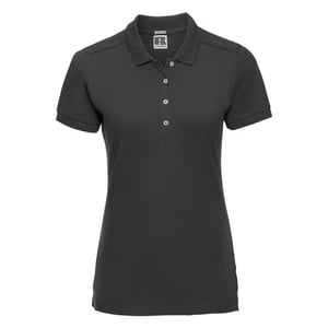 Russell Dames/Dames Stretch Fitted Poloshirt (Zwart)