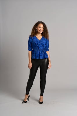 Jasmin Franje Top - Blauw