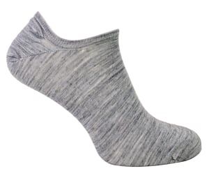Steven - 1 Paar Heren Merino Wol Onzichtbare Sokken - Warme Footsies Sokken - Lichtgrijs