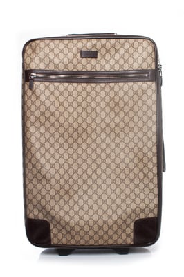 GG canvas koffer in bruin