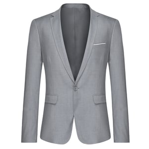 Grijze casual blazer, slim-fit zakelijke blazer