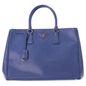 Prada Grote Galleria Handtas in Blauw Saffiano Leer