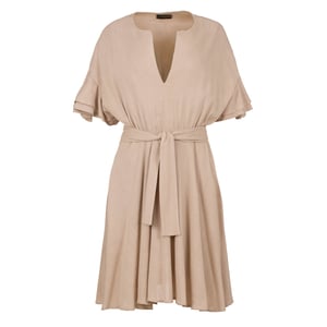Beige jurk met ruches
