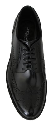 Dolce & Gabbana Zwarte Leren Derby Formele Brogueschoenen