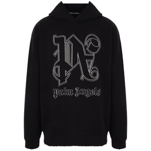 Palm Angels monogram statement logo zwarte hoodie