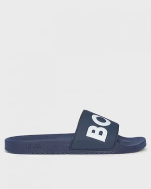 BOSS Orange Aryeh Herenslippers van Italiaanse Maak met Groot Logo Detail