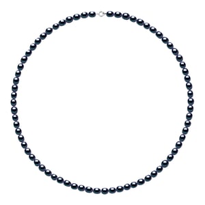 Rank ketting kralen Freshwater rijstkorrel 4-5mm Zwart Wit Goud 18 Karaat