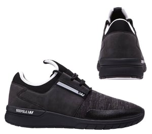 Supra Flow Run Lace Up Heren Casual Hardlooptrainers Zwart Grijs 08021 957 B88D