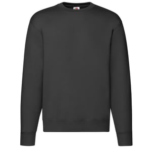 Fruit of the Loom Heren Premium Ingelegd Sweatshirt (Zwart)