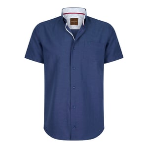 Cappuccino Italia Overhemden Korte Mouw Navy Blauw