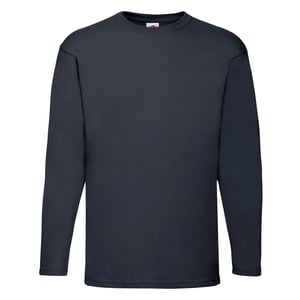 Fruit of the Loom Heren Valueweight T-shirt met lange mouwen (Deep Navy)