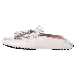 Tod's Loafers met Franje en Kettingdetail in Witte Leer