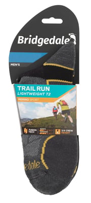 Bridgedale - Heren Hardloop Lichtgewicht Merino Wol Sokken - Gunmetal
