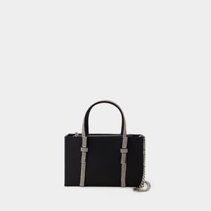 Strik Midi handtas - Kara - Leer - Zwart