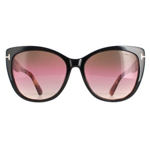Tom Ford Cat Eye Dames Zwart en Havana Brown Pink Gradiënt FT0937 Nora zonnebril