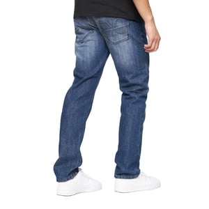 Crosshatch Heren New Techno Denim Jeans met reliëf (Stone Wash)