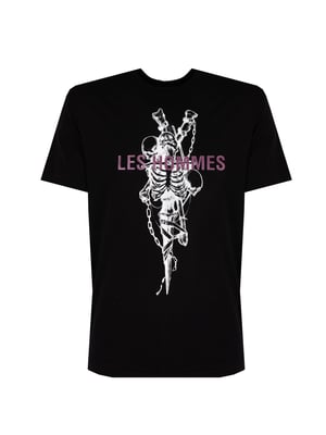 Les Hommes T-Shirt Skeleton Mannen zwart