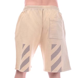 Heren Off White Diagonal Tab Vintage Skate Sweat Shorts in Sand