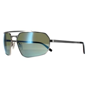 Serengeti Rechthoek Heren Glimmend Zilver Saturnus 555nm Blauw Gepolariseerd Hinkley