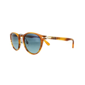 PERSOL Zonnebril 3108 960/S3 Gestreepte Bruine Blauwe Gepolariseerde 49 Mm