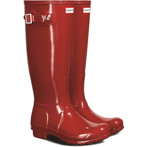Hunter Original Tall Gloss Rubberen Rode Militaire Damesregenlaarzen
