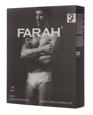 Farah Classic - Comfortabele Heren Sleutelgat Boxers - Marineblauw