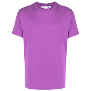 Gebroken wit Diag Tab slim-fit orchideepaars T-shirt