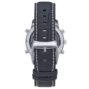 Heritor automatisch Wilhelm semi-skelet lederen band horloge met dag/datum