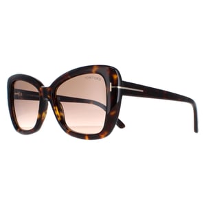 Tom Ford Maeve FT1008 52F donker havana bruin gradiÃ«nt zonnebril