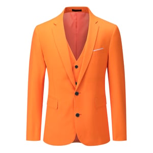 3-delig casual pak met ingekerfde revers oranje