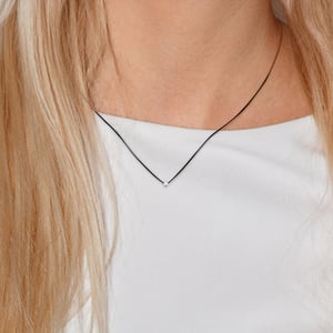 Ketting Diamond Solitaire 0030 Cts Black Nylon 925