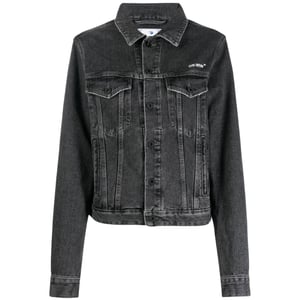 Gebroken wit Diag Design donkergrijs denim jack met normale pasvorm