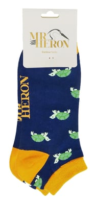 Mr Heron - BamboeAnimal Trainersokken voor heren - Schildpadden (Marine)