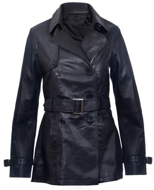 Halflange lederen trenchcoat voor dames - Oakham