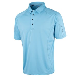 Island Green Heren Gestikt Golf Poloshirt (Turquoise)