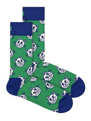 Happy Socks - Vrijetijdsokken met Kattenontwerp | Geweldig Cadeau - Kat