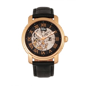 Reign Kahn automatisch skelet horloge met leren band