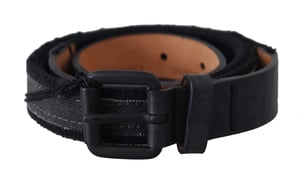 Ermanno Scervino Vrouwen Zwart Leer Logo Gesp Taille