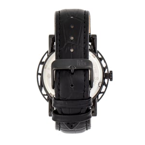 Reign Stavros automatisch skelet horloge met leren band