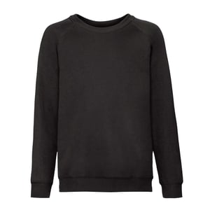 Fruit of the Loom Klassiek Raglan Sweatshirt voor kinderen/Kinderen (Zwart)
